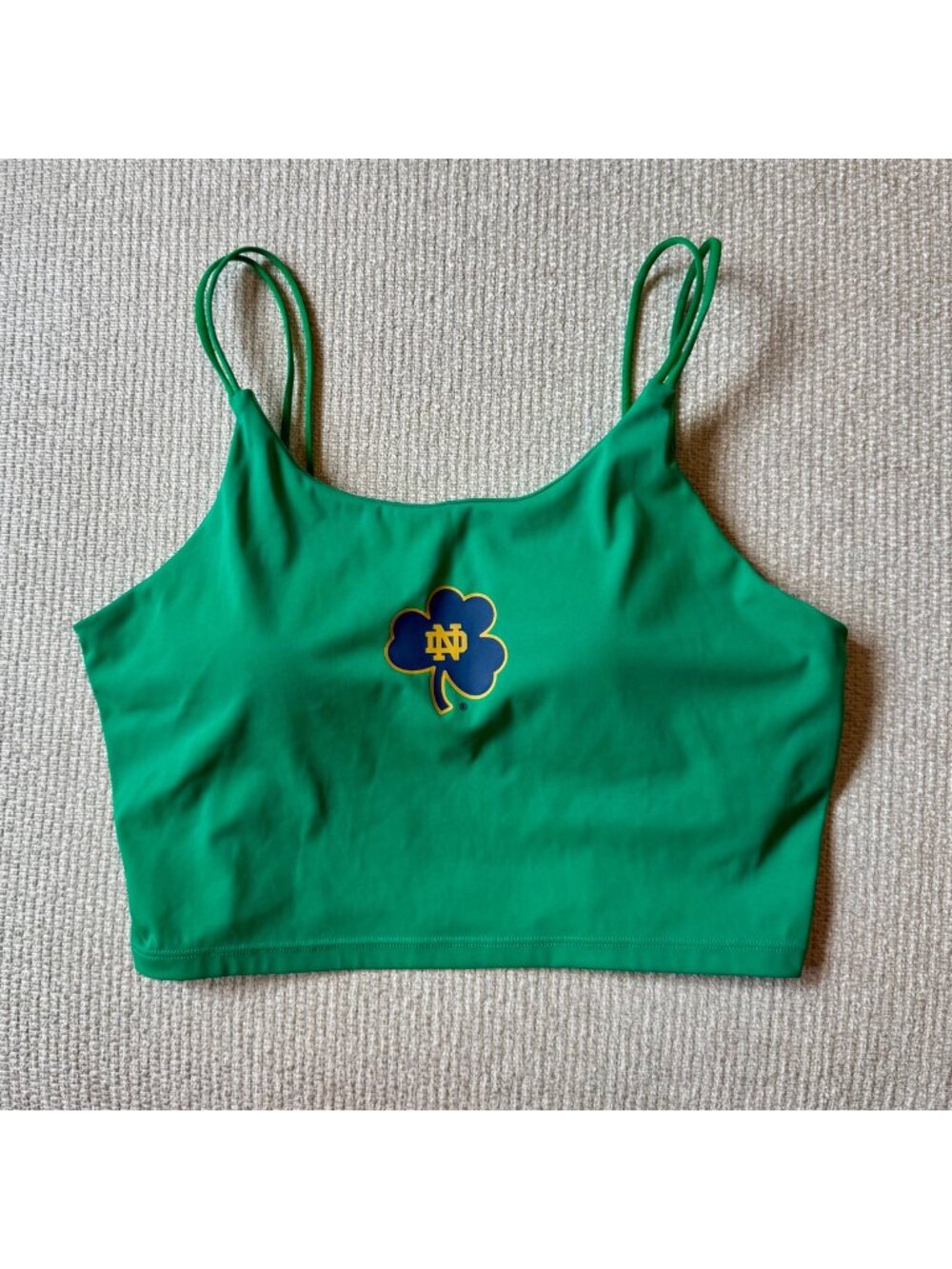 Notre Dame Tank Top Kadyluxe Size Medium Fighting Irish Crop Top Green College